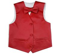 ME&SLEEVE traje de esmoquin sólido clásico para niño chaleco de vestir formal + pañuelo + pajarita para fiesta de boda