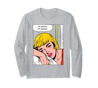 Me Temo Que Estoy Despierto Cita Divertida Cómica Retro Manga Larga