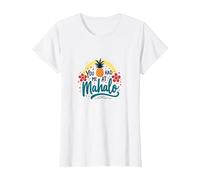 Me tenías en Mahalo: Piña Tropical Hawaiana Camiseta, Mujer, Blanco, XL
