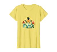 Me tenías en Mahalo: Piña Tropical Hawaiana Camiseta, Mujer, Limón, L