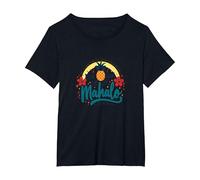 Me tenías en Mahalo: Piña Tropical Hawaiana Camiseta, Mujer Tallas Grandes, Negro, 6XL Grande