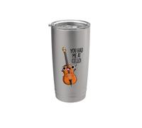 Me tenías en violonchelo Juego de palabras divertido Vaso térmico de acero inoxidable de doble pared