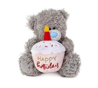 Me To You Bear AP701112 M7 Happy Birthday - Cupcake de peluche, color gris