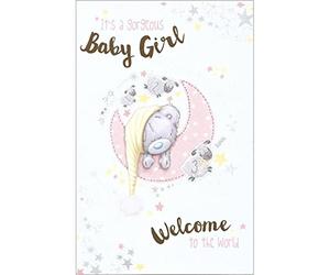 Me to You Bear New Baby Girl ASE92009 - Tarjeta para bebé (12,7 x 20,3 cm), color blanco