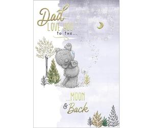 Me To You Bear Tarjeta para el día del padre con texto en inglés Dad Love You to the Moon & Back