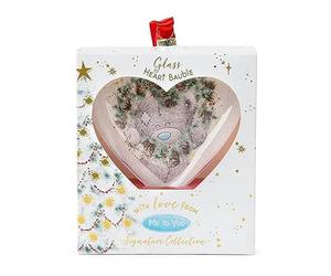 Me To You Bear Tatty Teddy XGT01041 - Bola de Cristal para árbol de Navidad, Color Azul, Gris y Rojo