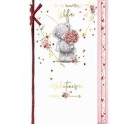 Me To You Tatty Teddy Beautiful Wife - Tarjeta de San Valentín, diseño de oso con ramillete de rosas, colección oficial