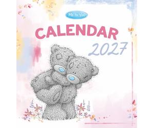 Me to You Tatty Teddy - Calendario de escritorio 2027 encuadernado en espiral con ilustraciones originales dibujadas a mano, 16 x 17,8 cm, colección oficial