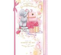 Me to You Tatty Teddy 'For My Amazing Girlfriend' - Tarjeta de cumpleaños de lujo con acabado a mano con lazo, 7 x 11 pulgadas, colección oficial