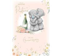 Me To You Tatty Teddy For My Partner On Our Anniversary - Tarjeta de aniversario adornada con oro de lujo, 15,2 x 22,8 cm, colección oficial