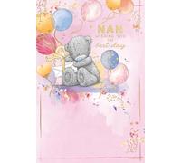 Me to You Tatty Teddy For Nan - Oso de papel de aluminio dorado con regalo y globos, tarjeta de cumpleaños, 15,2 x 22,8 cm, colección oficial