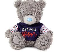 Me to You Tatty Teddy Get Well Soon - Oso de Peluche (10 cm), colección Oficial Me to You, Gris, Blanco, Azul, 4