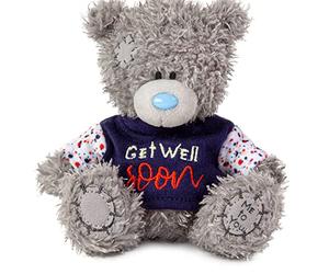 Me to You Tatty Teddy Get Well Soon - Oso de Peluche (10 cm), colección Oficial Me to You, Gris, Blanco, Azul, 4