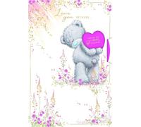 Me To You Tatty Teddy "I Love You Because..." - Tarjeta de felicitación para el día de la madre, diseño de oso sosteniendo el corazón, 15,2 x 22,8 cm, colección oficial