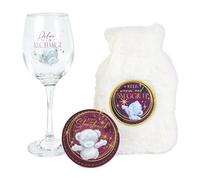 Me to You Tatty Teddy - Juego de botella de agua caliente, copa de vino y posavasos, en caja de regalo, colección oficial