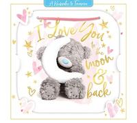 Me to You Tatty Teddy Love You To The Moon And Back - Tarjeta de felicitación de recuerdo 3D, 15,2 x 15,2 cm, colección oficial