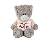 Me to You Tatty Teddy Oso de peluche con una bonita camiseta "You Make Me Smile" - Colección oficial - Gris y rosa