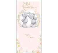 Me to You Tatty Teddy - Tarjeta de aniversario con detalle de lámina dorada, 10 x 20 cm, colección oficial