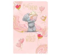 Me To You Tatty Teddy - Tarjeta de cumpleaños con texto en inglés "For My Best Friend In The Whole Wide World", diseño de oso con magdalenas y globos, 15,2 x 22,8 cm, colección oficial