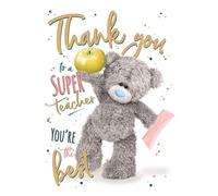 Me To You Tatty Teddy - Tarjeta de felicitación con texto en inglés Thank You To A Super Teacher, 12,7 x 17,8 cm, colección oficial