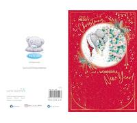Me To You Tatty Teddy - Tarjeta de Navidad con detalles de lámina dorada de lujo, 15,2 x 22,8 cm, colección oficial