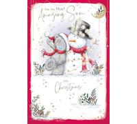 Me To You Tatty Teddy - Tarjeta de Navidad con muñeco de nieve para un hijo increíble, colección oficial