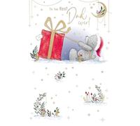 Me To You Tatty Teddy - Tarjeta de Navidad con texto en inglés "Best Dad Ever", con regalo envuelto, 15,2 x 22,4 cm, colección oficial