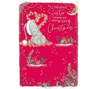 Me To You Tatty Teddy - Tarjeta de Navidad con texto en inglés "To A Fabulous Sister", 12,7 x 17,8