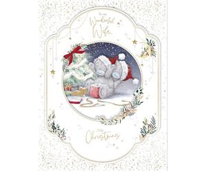 Me To You Tatty Teddy - Tarjeta de Navidad grande hecha a mano en caja de lujo para mi maravillosa esposa, colección oficial