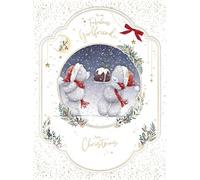 Me To You Tatty Teddy - Tarjeta de Navidad hecha a mano en caja grande para novia fabulosa, osos de peluche con pudín de Navidad, 22,4 x 30,5 cm, colección oficial