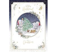 Me To You Tatty Teddy - Tarjeta de Navidad hecha a mano para un marido increíble, osos de peluche con árbol, colección oficial