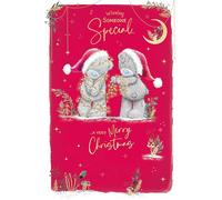 Me To You Tatty Teddy - Tarjeta de Navidad para alguien especial, 15,2 x 22,8 cm, diseño de osos de peluche con luces de hadas, colección oficial