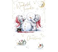 Me To You Tatty Teddy - Tarjeta de Navidad para amigos maravillosos, osos de peluche con muñeco de nieve, 15,2 x 22,4 cm, colección oficial de cuadernos de bocetos