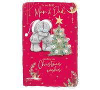 Me To You Tatty Teddy - Tarjeta de Navidad para la mejor mamá y papá, con inserto de papel ilustrado, 15,2 x 22,4 cm, colección oficial