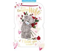Me To You Tatty Teddy - Tarjeta de recuerdo 3D para el día de San Valentín con texto en inglés "For my Gorgeous Wife", 15,2 x 22,8 cm, colección oficial