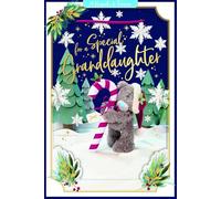 Me To You Tatty Teddy - Tarjeta de recuerdo de Navidad en 3D para una nieta especial, oso de peluche con bastón de caramelo, 15,2 x 9 pulgadas, colección oficial