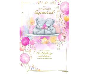 Me To You Tatty Teddy To Someone Special Bears - Tarjeta de cumpleaños hecha a mano con lámina dorada, 15,2 x 22,8 cm, colección oficial
