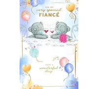 Me To You Tatty Teddy Very Special Fiance Adorable tarjeta de cumpleaños de lámina dorada de lujo, 15,2 x 22,8 cm, colección oficial