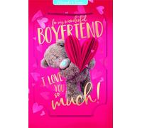 Me To You Tatty Teddy Wonderful Boyfriend - Tarjeta de cumpleaños 3D con lámina dorada de lujo, 15,2 x 22,8 cm, colección oficial