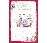 Me To You Tiny Tatty Teddy - Tarjeta de Navidad para la primera Navidad del nieto (15,2 x 22,8 cm), colección oficial