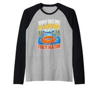 Me Ven flotando, odian un Disfraz Divertido de Verano Camiseta Manga Raglan