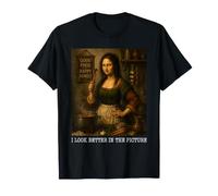 Me Veo Mejor en la Imagen Arte Parodia Mona Lisa Cocina Camiseta