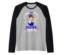Me Visto de Azul para el Mes de concientización sobre el Camiseta Manga Raglan