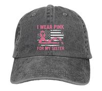 Me Visto De Rosa por Mi Hermana, Regalo De Concientización sobre El Cáncer De Mama Gorra Dad Casuales Gorra De Visera Moda Running Gorros para Hombre Tenis Aire Libre