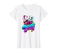 Me Vs Myself Graffiti Style Urban Streetwear Apparel Design Camiseta gráfica económica, Mujer, Blanco, L