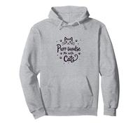 Me with Cats, Lindo Amante de los felinos de Purr-suadse Sudadera con Capucha, Unisex para Adultos, Gris Jaspeado, XXL
