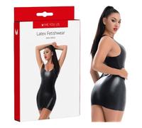 Me You Us - Mini Vestido de látex - Ropa Fetiche en Negro - Da rienda Suelta a tu tentación Interior - Talla: L (UK 12-14)