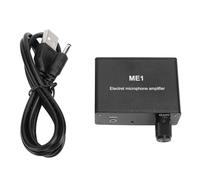 ME1 Electret - Amplificador de micrófono con ganancia ajustable de 0 a 20 db, entrada de 3,5 mm para micrófono de condensador, preamplificador de sonido de auriculares, polarización integrada