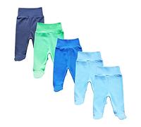 MEA BABY Pantalones con Pie | Pantalones para Bebés | Unisex | Pantalones para Niña y Niño | Peleles para Bebés | 100% Algodón | Multipack | Juego de 5 Pantalones con Pie, Mix Colors 3, 92 cm