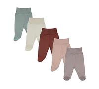 MEA BABY Pantalones de bebé unisex con pie de 100% algodón, paquete de 5 unidades, con pie, pantalones de bebé con pie, pantalones de bebé con pie para niñas, Chicas 3, 3 años